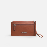 Billetera amira de cuero para mujer - Miel