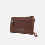 Billetera amira de cuero para mujer - Miel