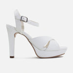 Sandalia tacon plataforma eileen de sintético para mujer - Blanco