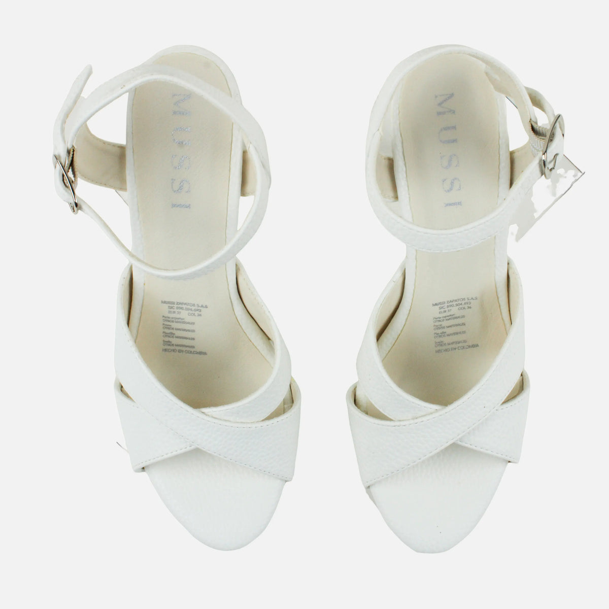 Sandalia tacon plataforma eileen de sintético para mujer - Blanco
