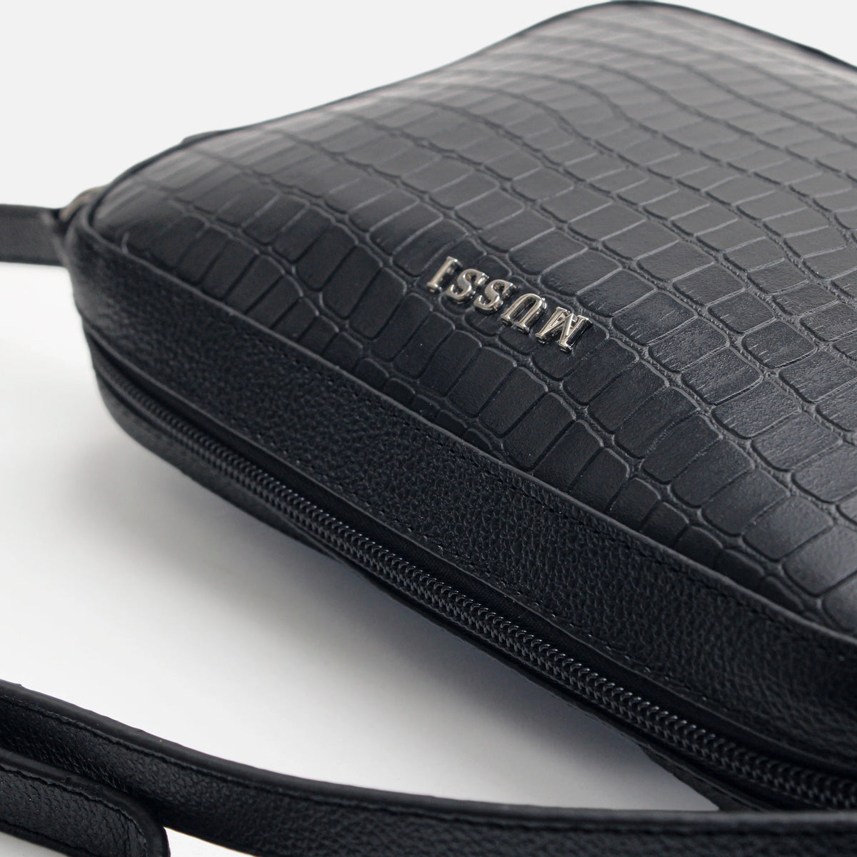 Bolso manos libres amay de cuero para mujer - Negro