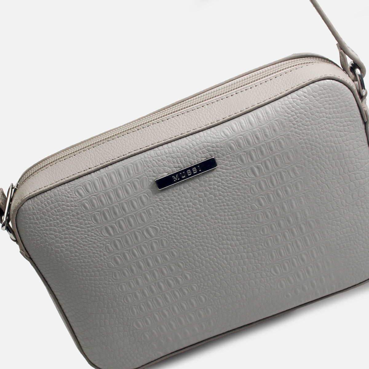 Bolso manos libres amay de cuero para mujer - Gris
