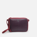 Bolso manos libres amay de cuero para mujer - Vino