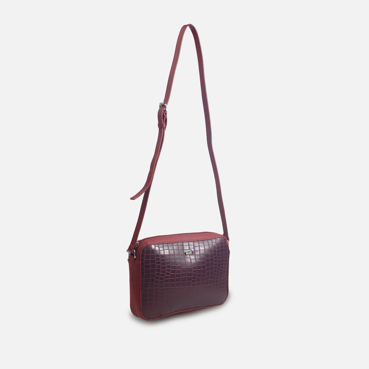 Bolso manos libres amay de cuero para mujer - Vino