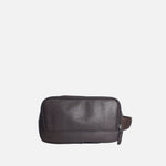Cosmetiquera marlon de cuero para hombre - Café