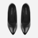 Tacones shiori de cuero para mujer - Negro