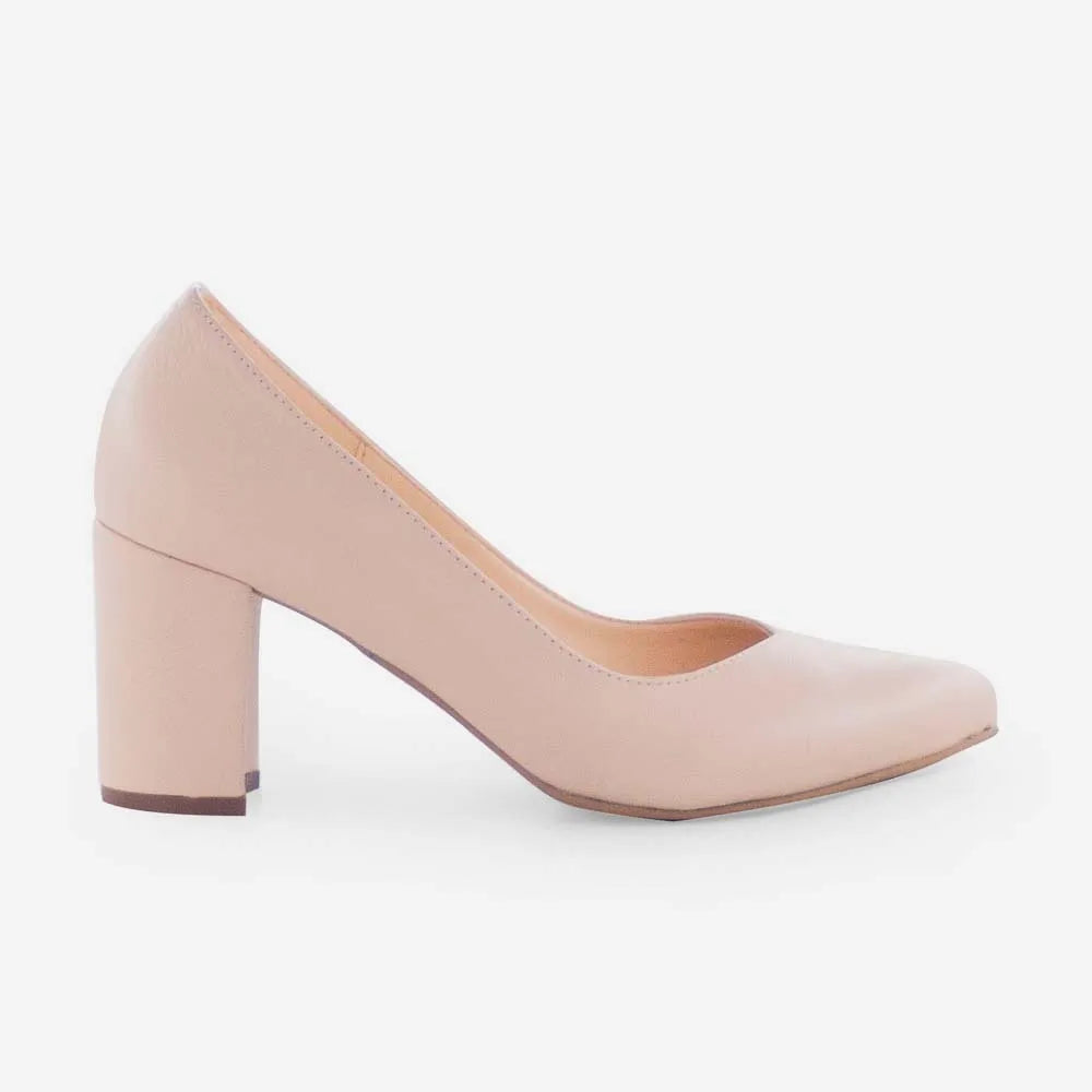 Tacones shiori de cuero para mujer - Nude