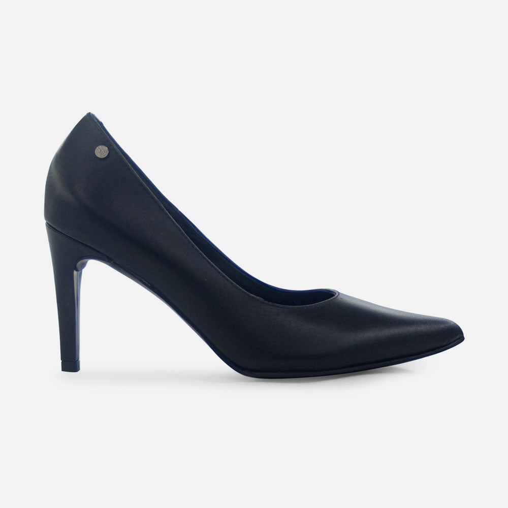 Tacones camil de cuero para mujer - Negro