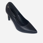 Tacones camil de cuero para mujer - Negro