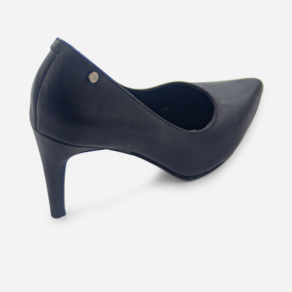 Tacones camil de cuero para mujer - Negro