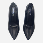 Tacones camil de cuero para mujer - Negro