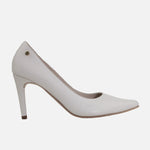 Tacones camil de cuero para mujer - Blanco