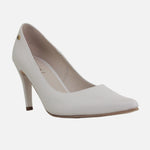 Tacones camil de cuero para mujer - Blanco