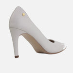 Tacones camil de cuero para mujer - Blanco