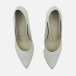 Tacones camil de cuero para mujer - Blanco