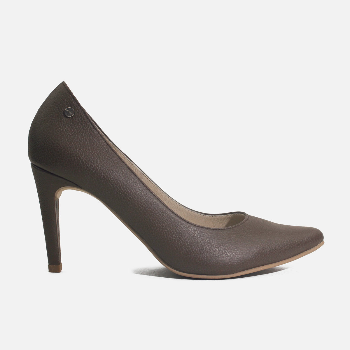 Tacones camil de cuero para mujer - Café