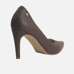 Tacones camil de cuero para mujer - Café