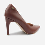 Tacones camil de cuero para mujer - Miel