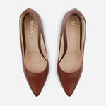 Tacones camil de cuero para mujer - Miel