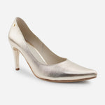 Tacones camil de cuero para mujer - Oro