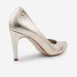 Tacones camil de cuero para mujer - Oro