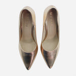 Tacones camil de cuero para mujer - Oro