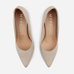 Tacones camil de cuero para mujer - Taupe