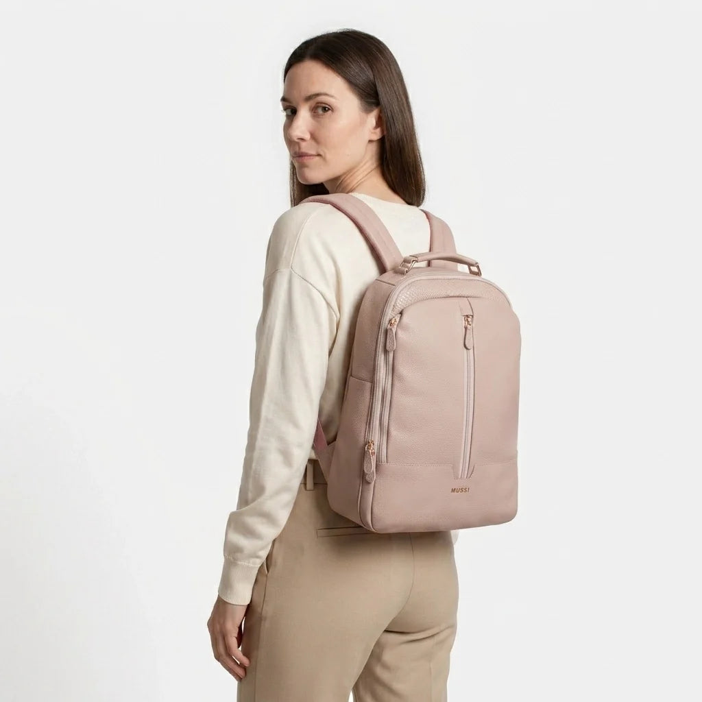 Morral narcisa de cuero para mujer - Nude