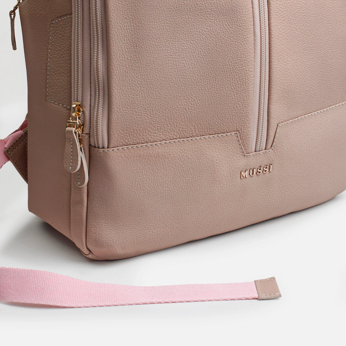 Morral narcisa de cuero para mujer - Nude