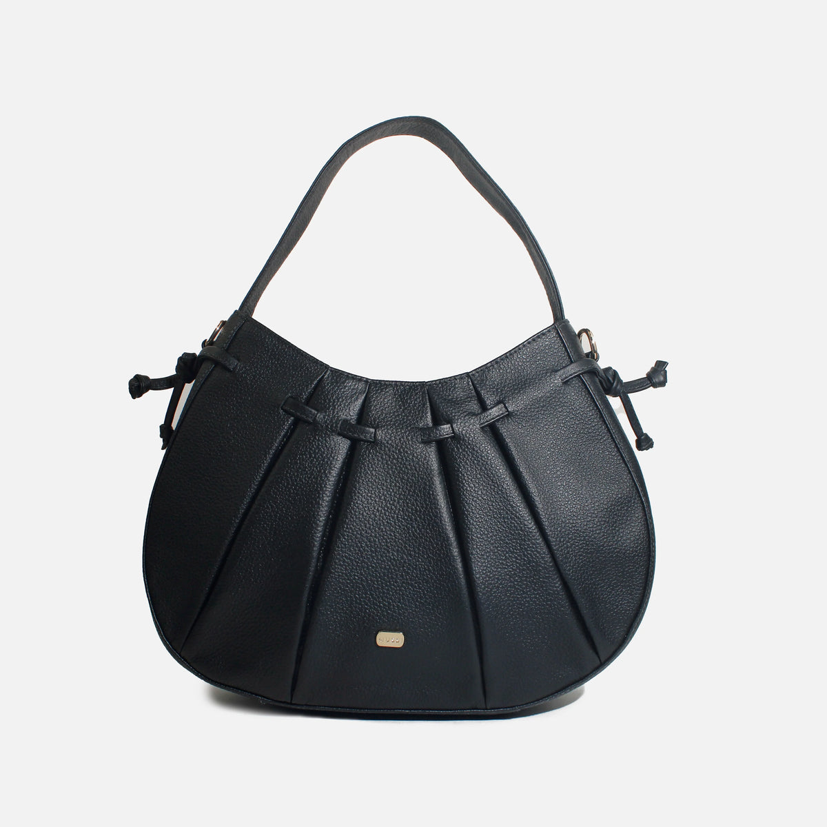 Cartera samara de cuero para mujer - Negro