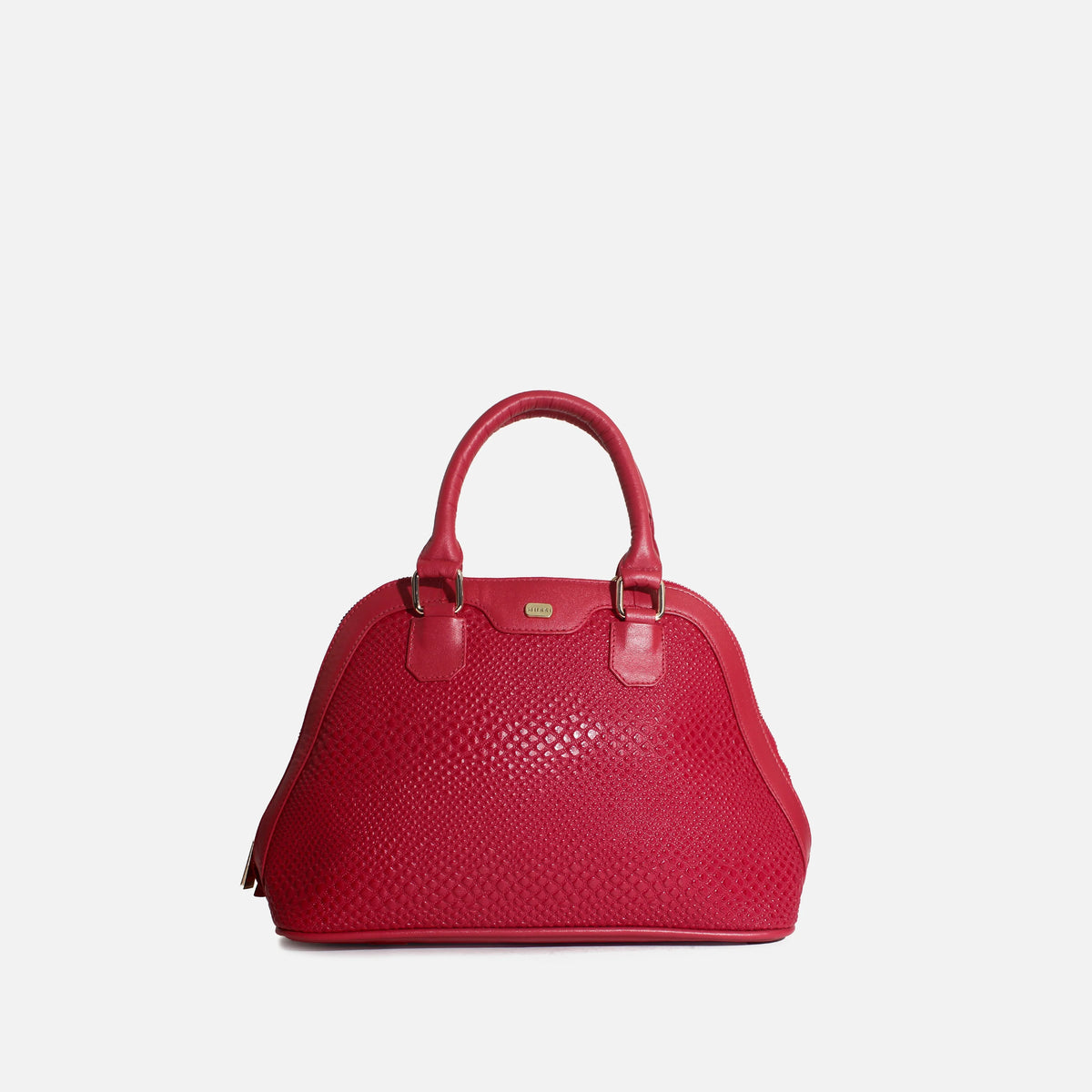 Cartera bruna de cuero para mujer - Rojo