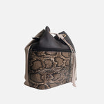 Cartera iria de cuero para mujer - Café