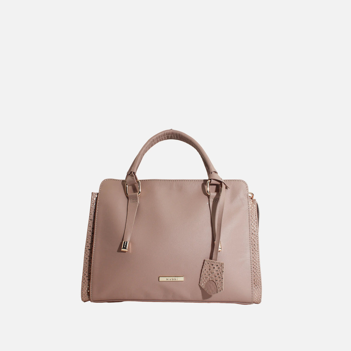 Baul orian de cuero para mujer - Almendra