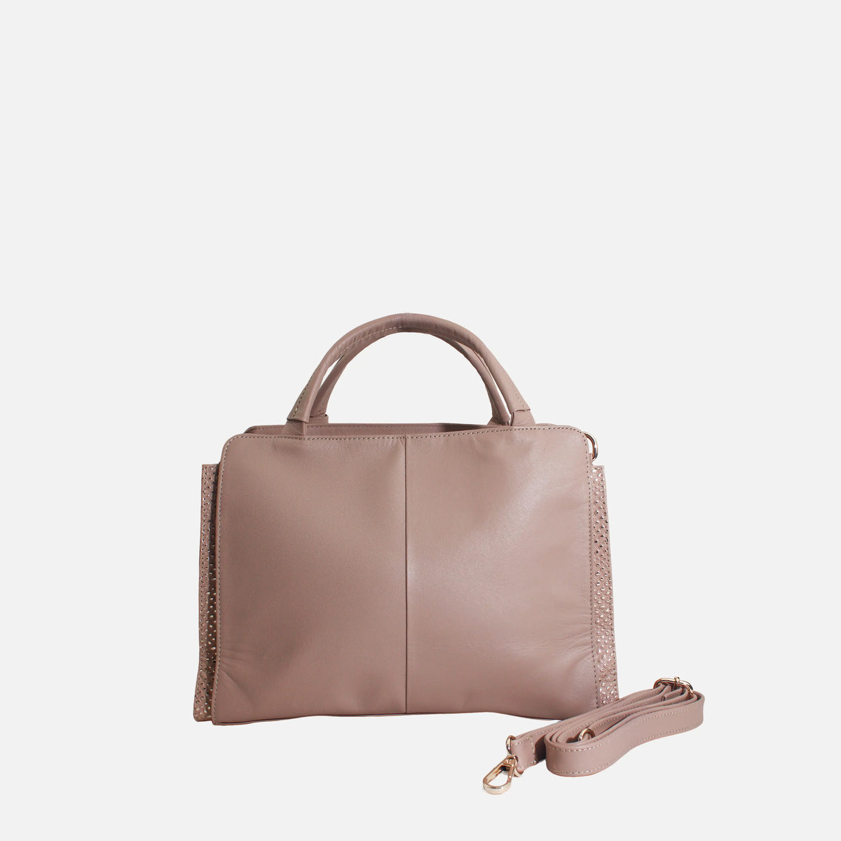 Baul orian de cuero para mujer - Almendra