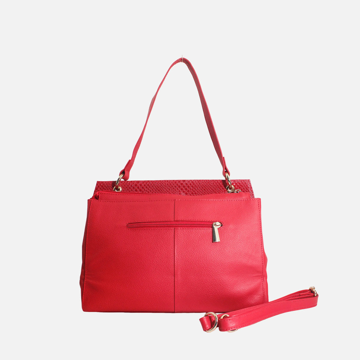 Cartera odalys de cuero para mujer - Rojo