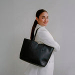 Cartera anis de cuero para mujer - Negro