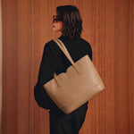 Cartera anis de cuero para mujer - Hueso