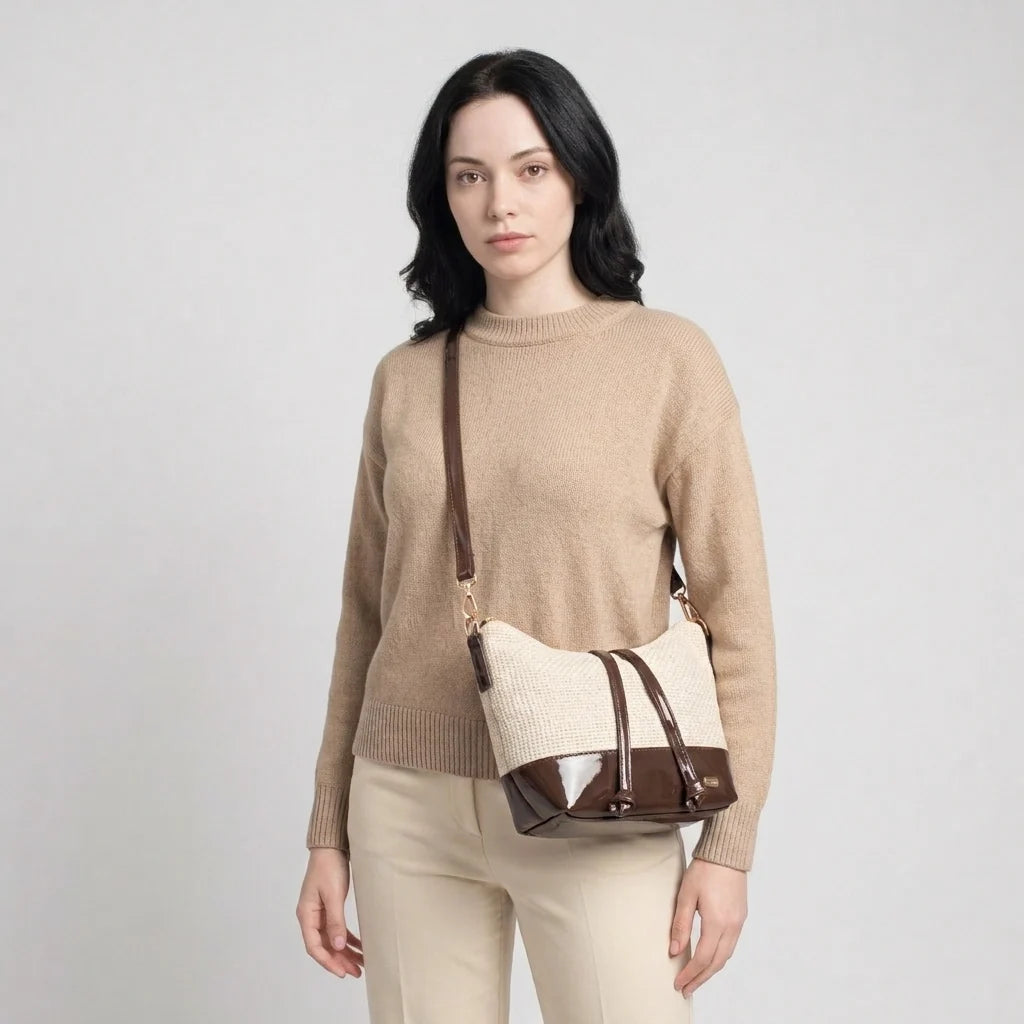 Cartera marbela de sintético para mujer - Hueso