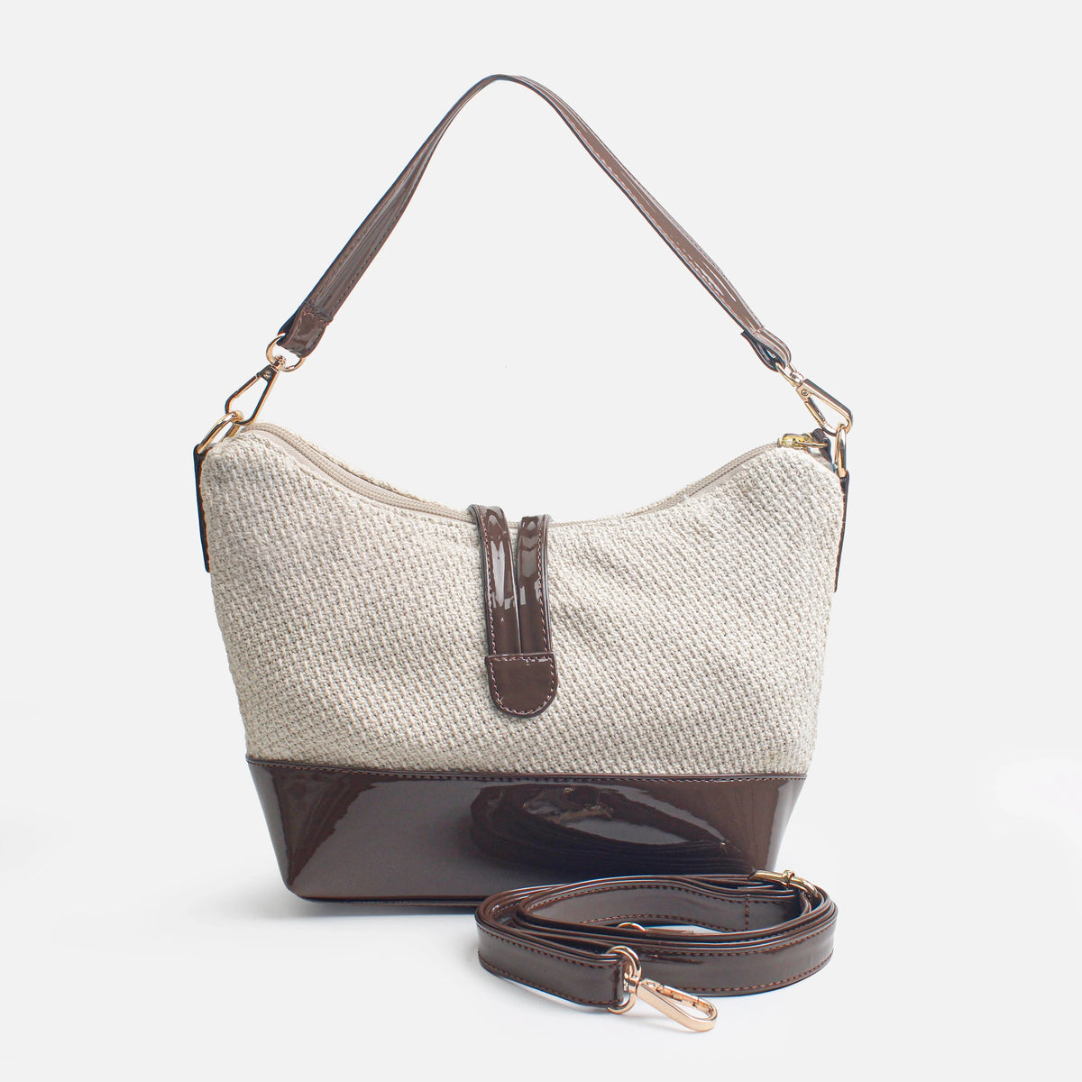 Cartera marbela de sintético para mujer - Hueso