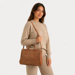 Cartera mara de cuero para mujer - Miel