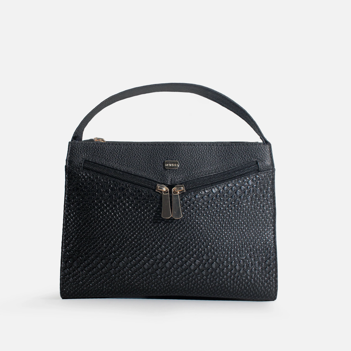 Bolso manos libres zeon de cuero para mujer - Negro