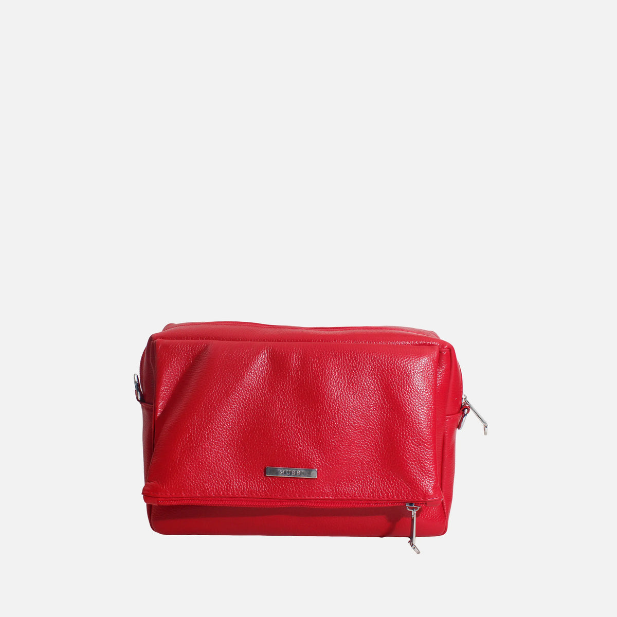 Bolso manos libres lila de cuero para mujer - Rojo