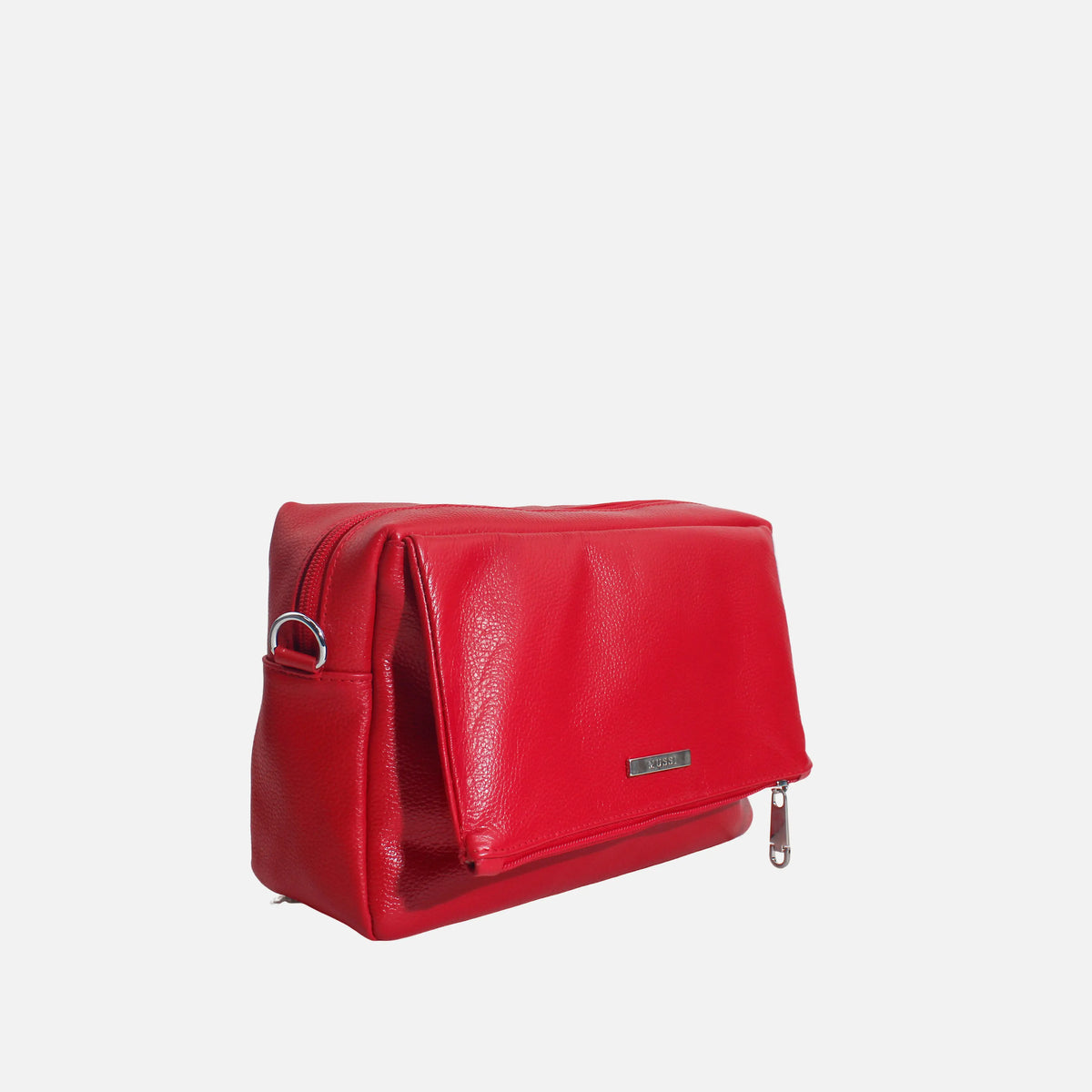 Bolso manos libres lila de cuero para mujer - Rojo