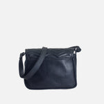 Bolso manos libres lua de cuero para mujer - Negro