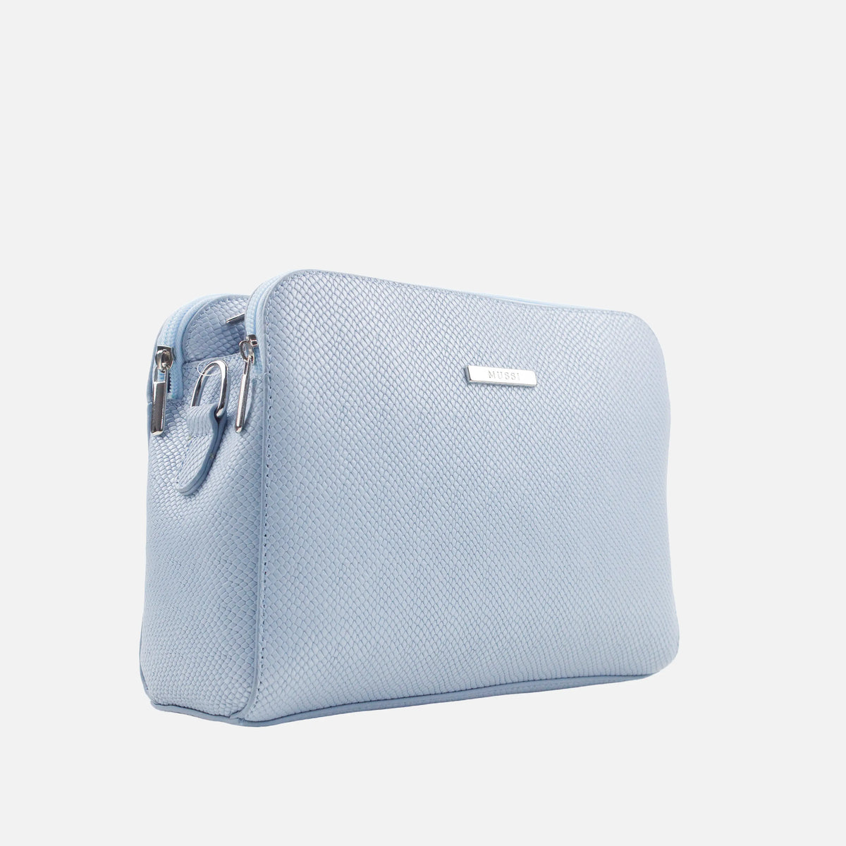Bolso manos libres larah de cuero para mujer - Celeste