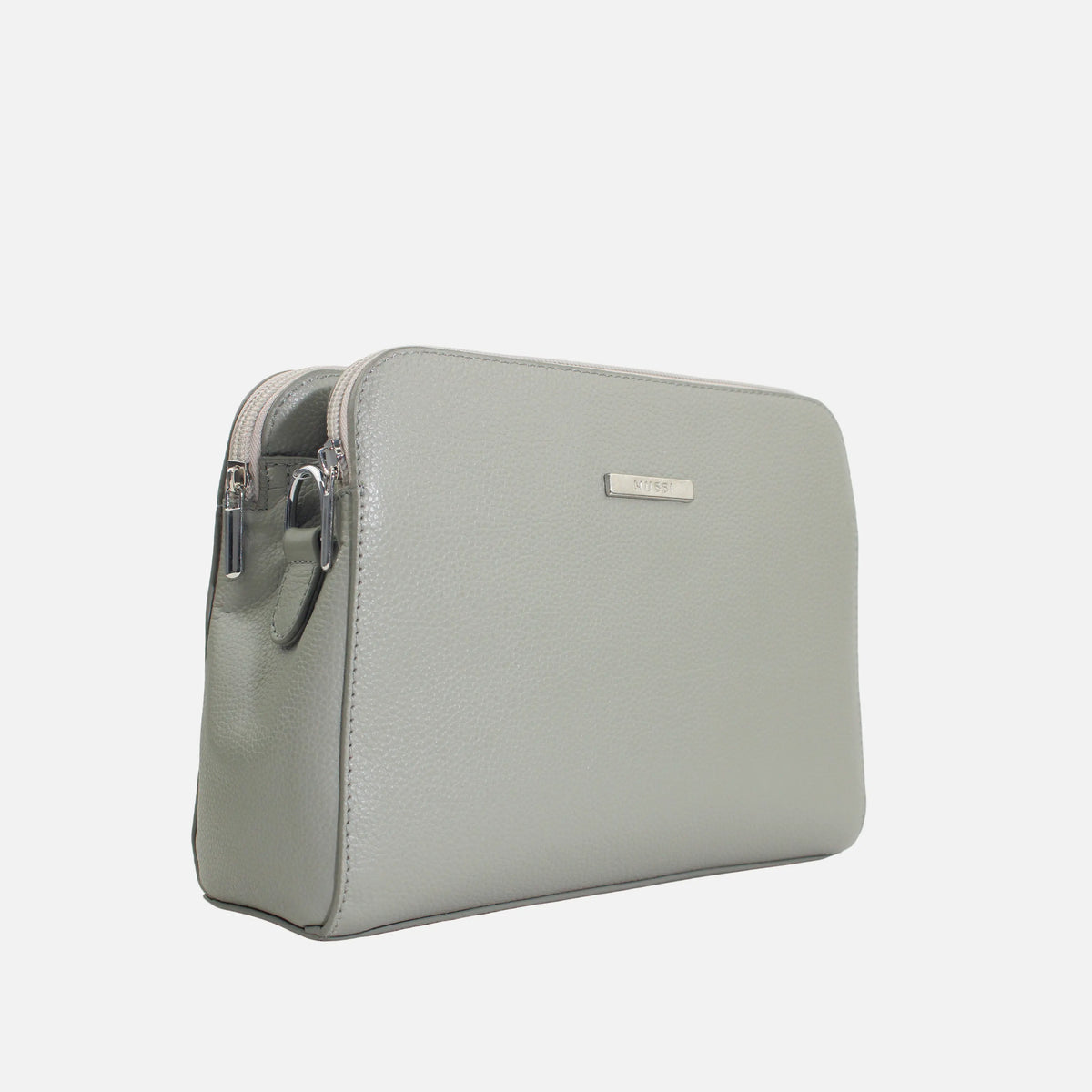 Bolso manos libres larah de cuero para mujer - Gris