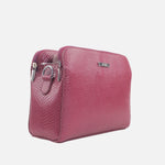 Bolso manos libres larah de cuero para mujer - Vino