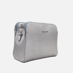 Bolso manos libres larah de cuero para mujer - Plateado