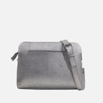 Bolso manos libres larah de cuero para mujer - Plateado