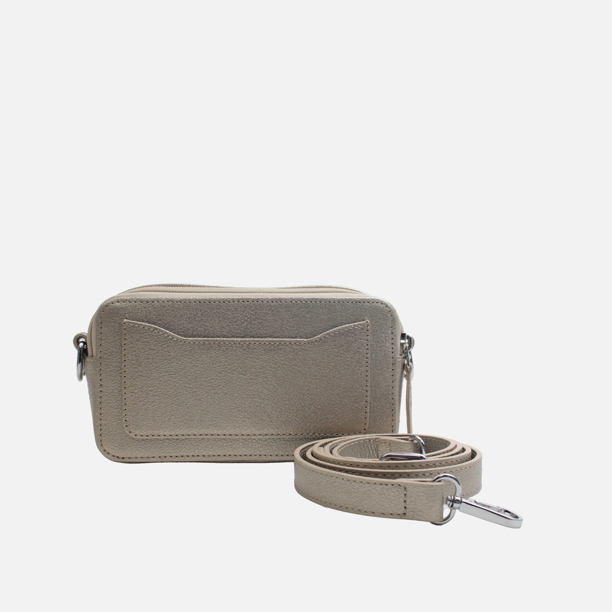 Bolso manos libres estela de cuero para mujer - Bronce